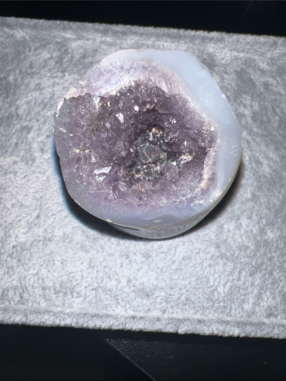Natural Amethyst Geode Home Accent - Purple Crystal Display
